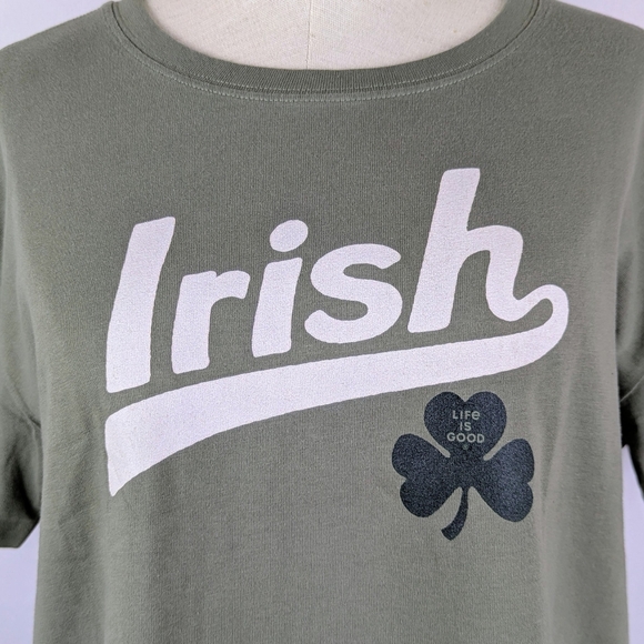 Life Is Good Ballyard Irish Clover Crusher Tee Crew Neck Short Sleeve Moss M NWT - Picture 4 of 10
